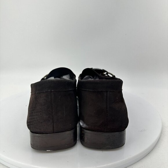 Stuart Weitzman Women Size 7B Dark Brown Suede Gancini Slip On Flat Loafer Shoes - Picture 6 of 15